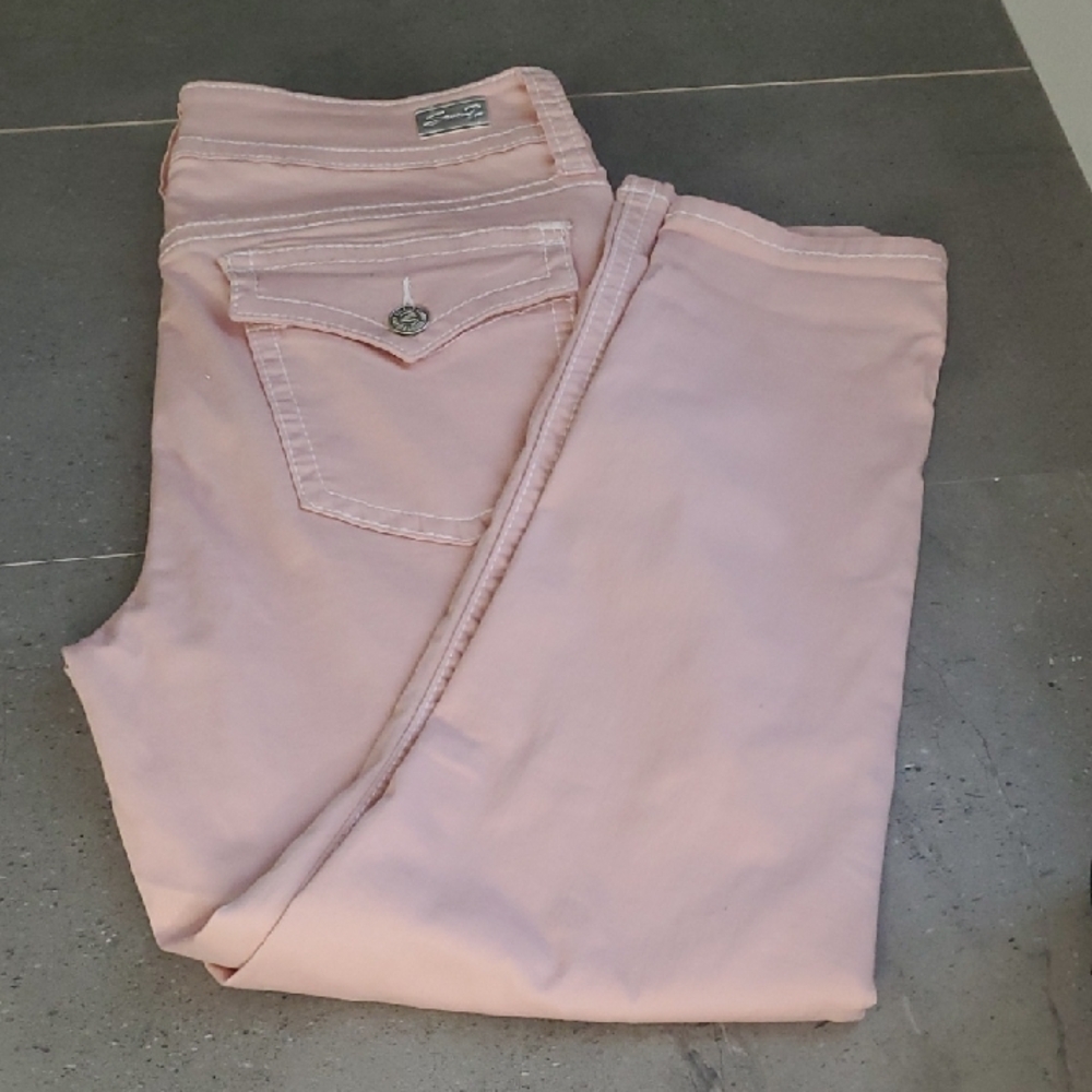 Seven7 Women's Light Pink Straight Leg Jeans
